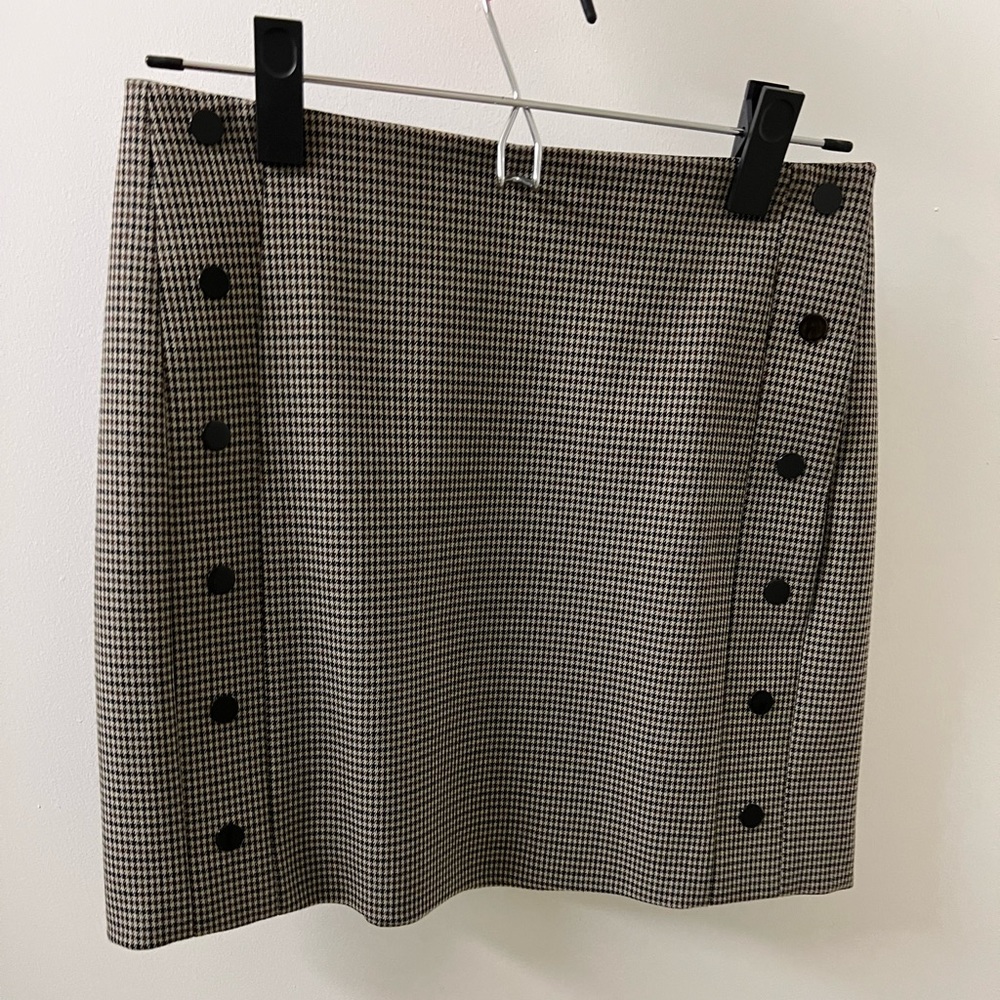 Sandro double-breasted checked print skirt size 1